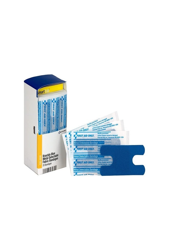 First Aid Only FAE-3030 SmartCompliance Refill Blue Metal Detectable Knuckle Bandages, First Aid Kit Refill Supplies for Business, Food Service, Restaurants, Worksite, and Home, 20 Count - Image 2